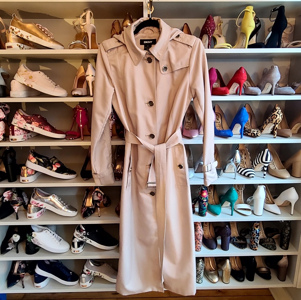DKNY long trench rain coat
